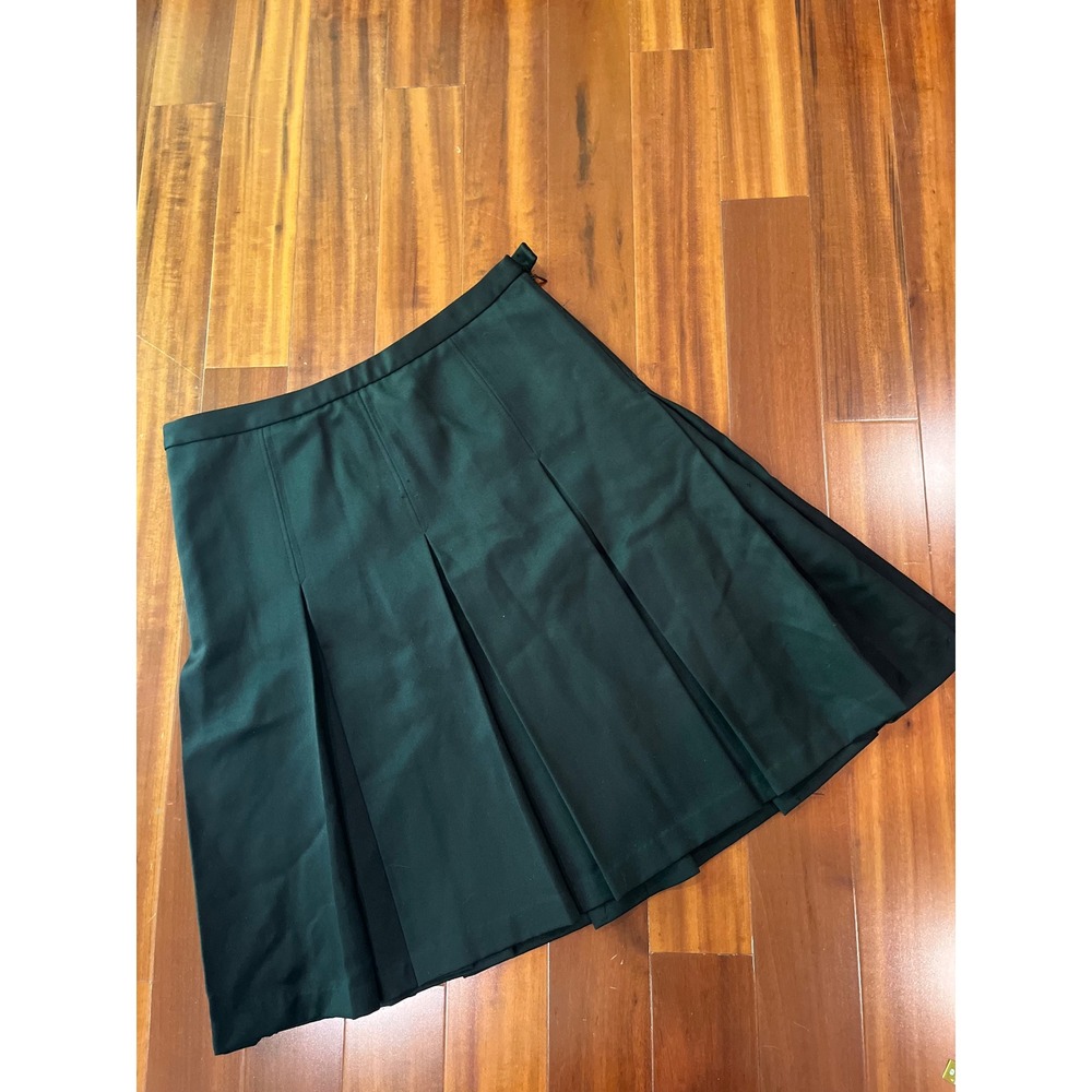 J.Crew Wool Pleated Skirt Black A-Line Mini Midi Structured Minimalist Size 8